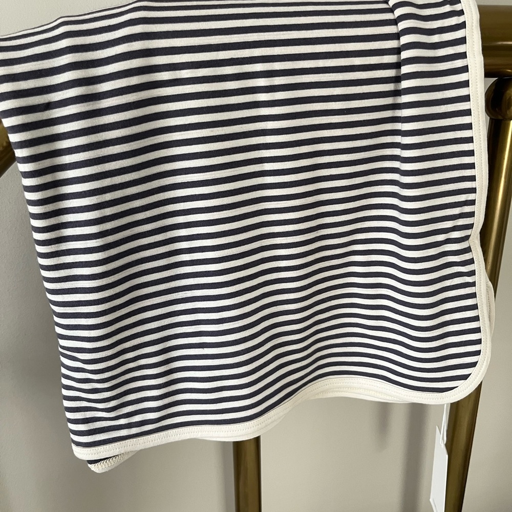 Hart + Land Striped navy and White bamboo swaddle